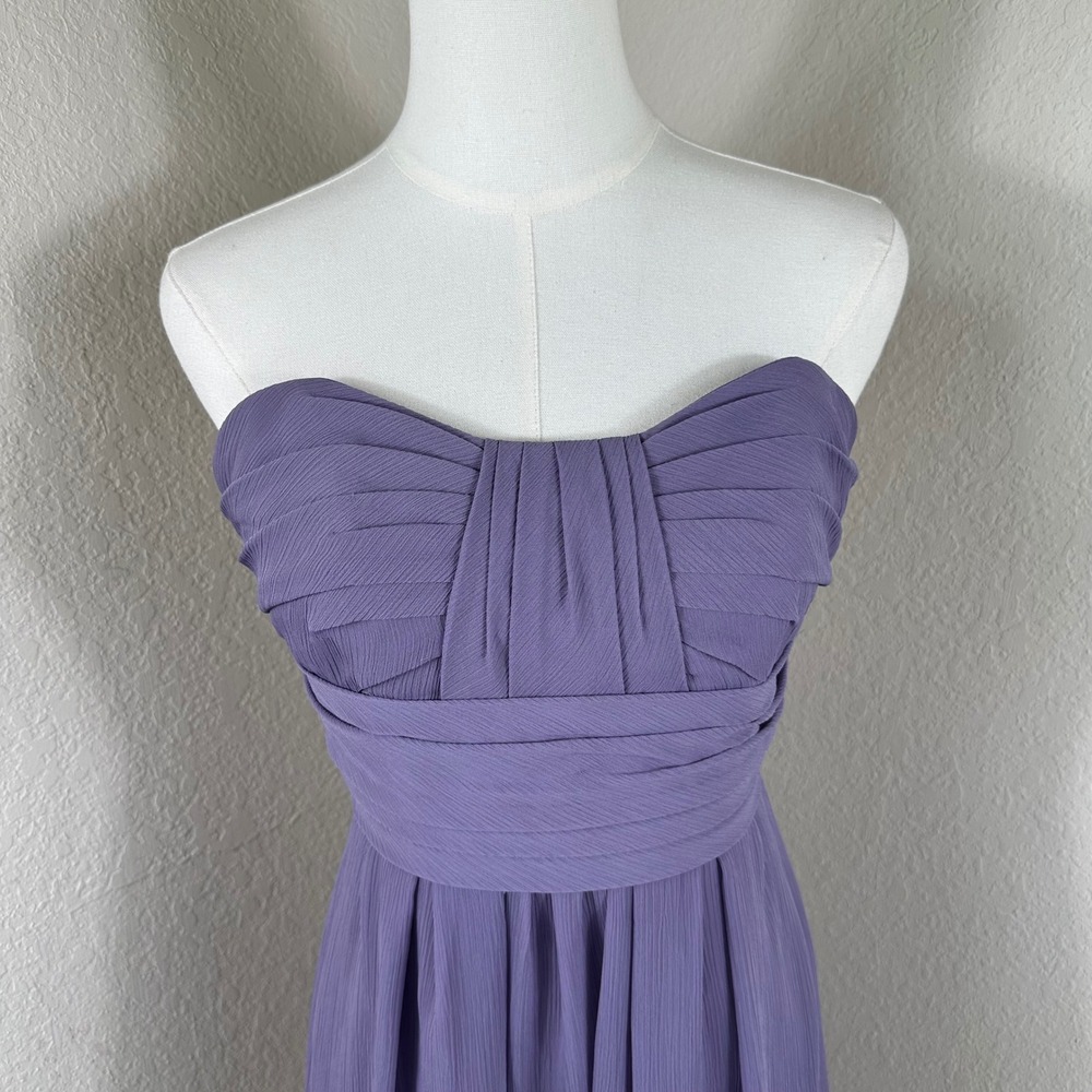 Priscilla of Boston Cocktail Dress Women 4 Purple Strapless Chiffon Aesthetic - Picture 2 of 8